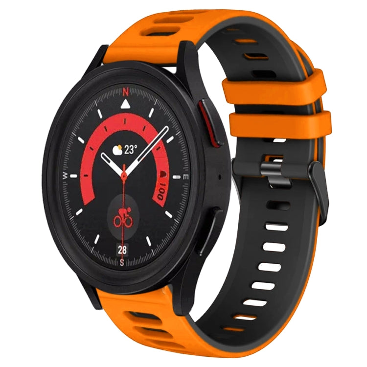 For Samsung Galaxy Watch 5  44mm 20mm Two-Color Silicone Watch Band