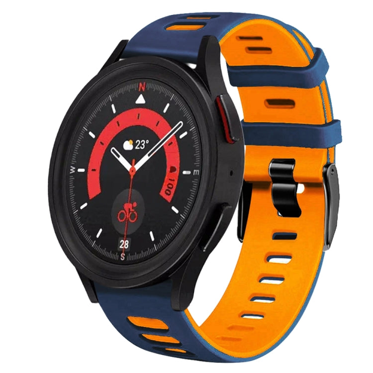 For Samsung Galaxy Watch 5  44mm 20mm Two-Color Silicone Watch Band