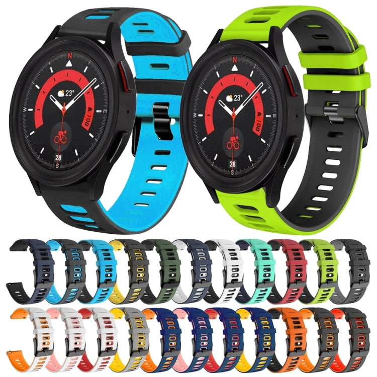 For Samsung Galaxy Watch 5  44mm 20mm Two-Color Silicone Watch Band