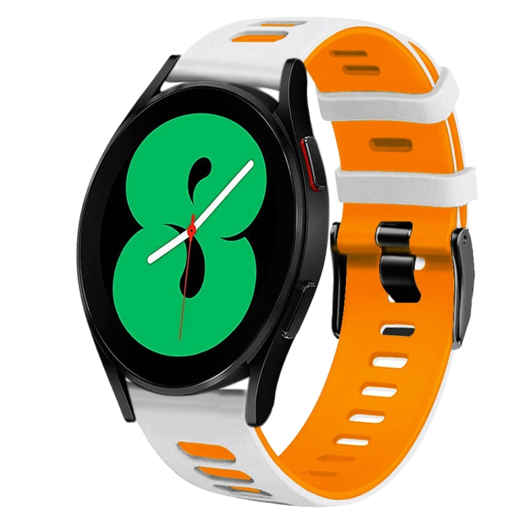 For Samsung Galaxy Watch 4 44mm 20mm Two-Color Silicone Watch Band