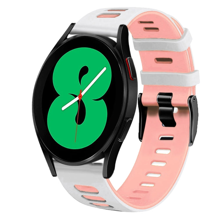 For Samsung Galaxy Watch 4 44mm 20mm Two-Color Silicone Watch Band