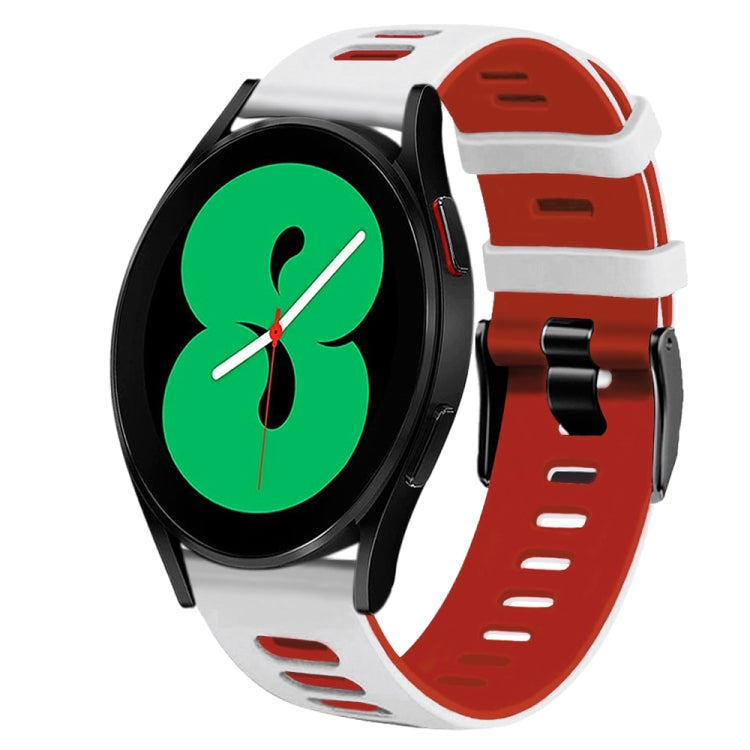 For Samsung Galaxy Watch 4 44mm 20mm Two-Color Silicone Watch Band