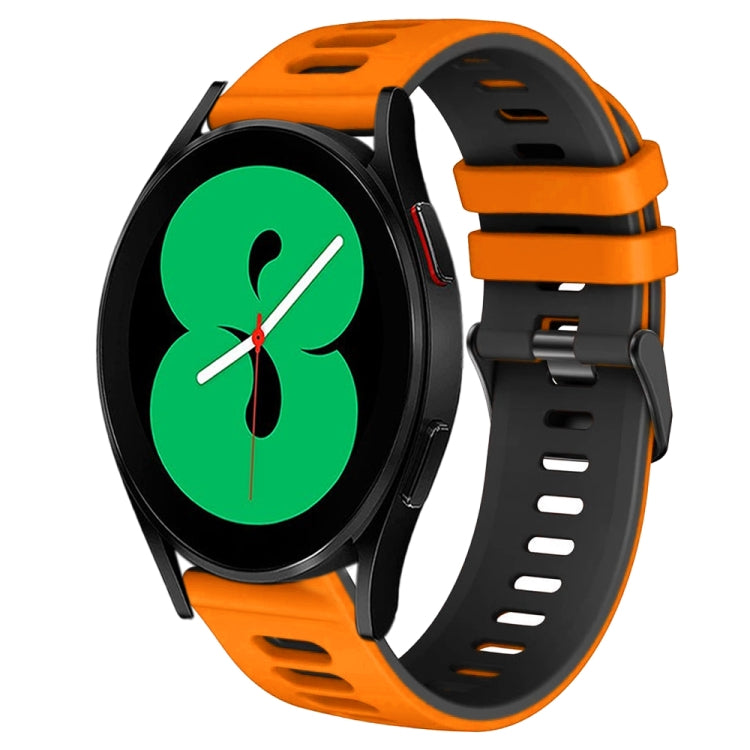 For Samsung Galaxy Watch 4 44mm 20mm Two-Color Silicone Watch Band