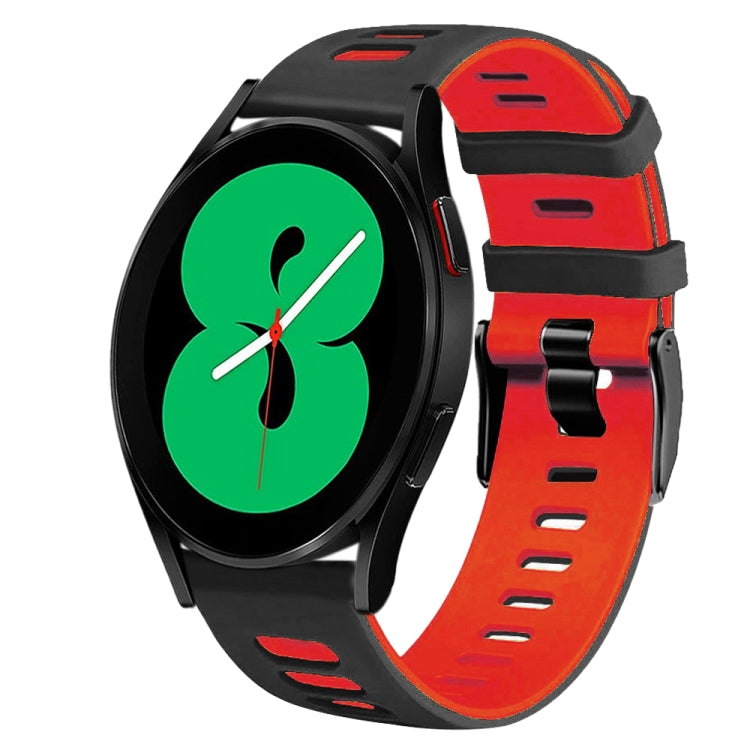 For Samsung Galaxy Watch 4 44mm 20mm Two-Color Silicone Watch Band