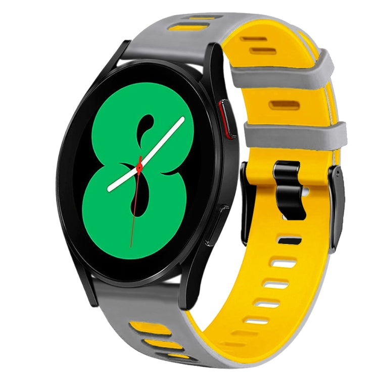 For Samsung Galaxy Watch 4 44mm 20mm Two-Color Silicone Watch Band