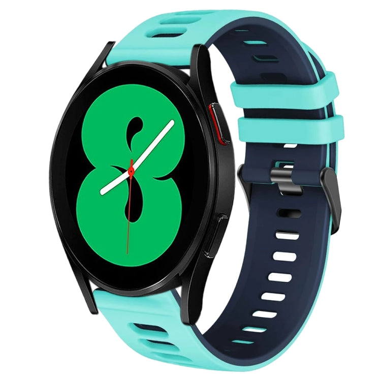For Samsung Galaxy Watch 4 44mm 20mm Two-Color Silicone Watch Band