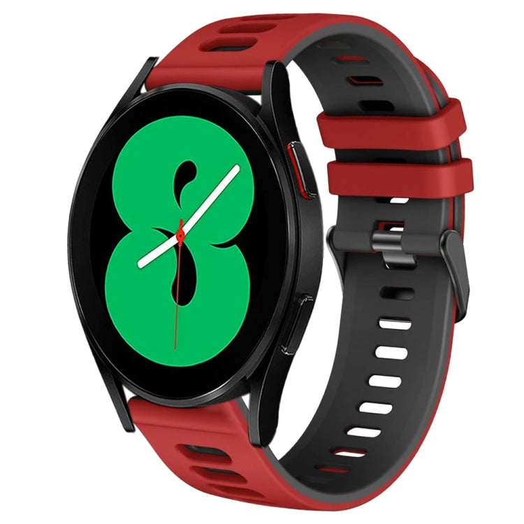 For Samsung Galaxy Watch 4 44mm 20mm Two-Color Silicone Watch Band