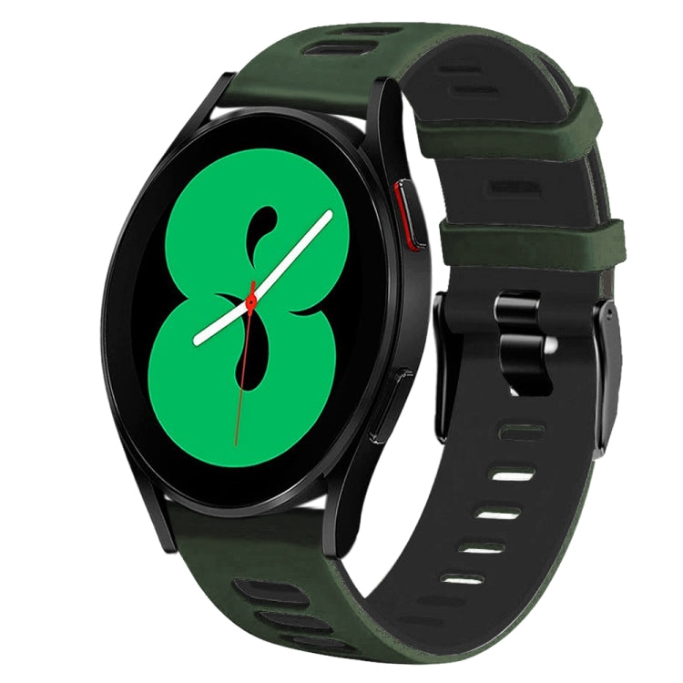 For Samsung Galaxy Watch 4 44mm 20mm Two-Color Silicone Watch Band