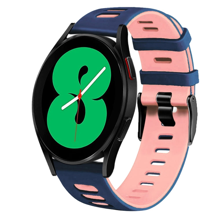 For Samsung Galaxy Watch 4 44mm 20mm Two-Color Silicone Watch Band