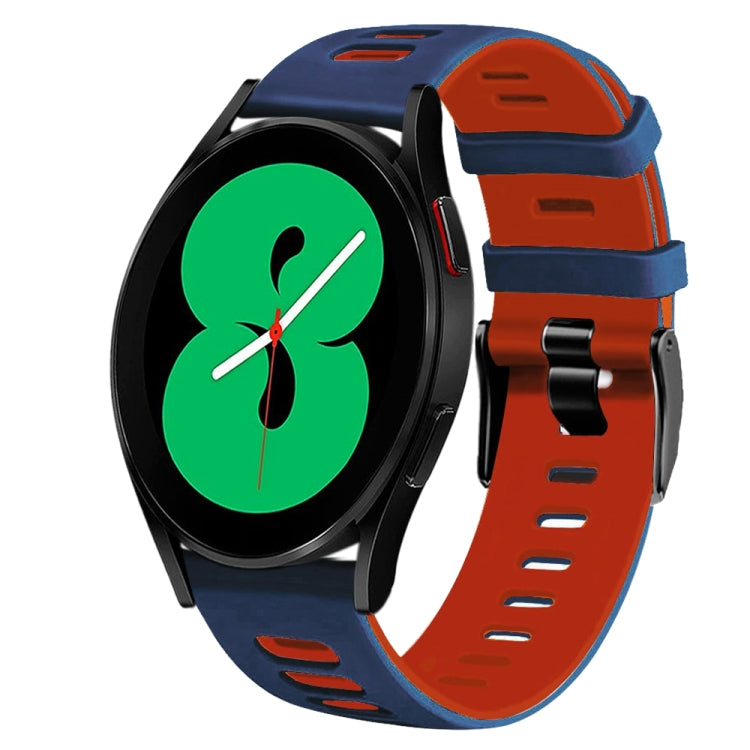 For Samsung Galaxy Watch 4 44mm 20mm Two-Color Silicone Watch Band
