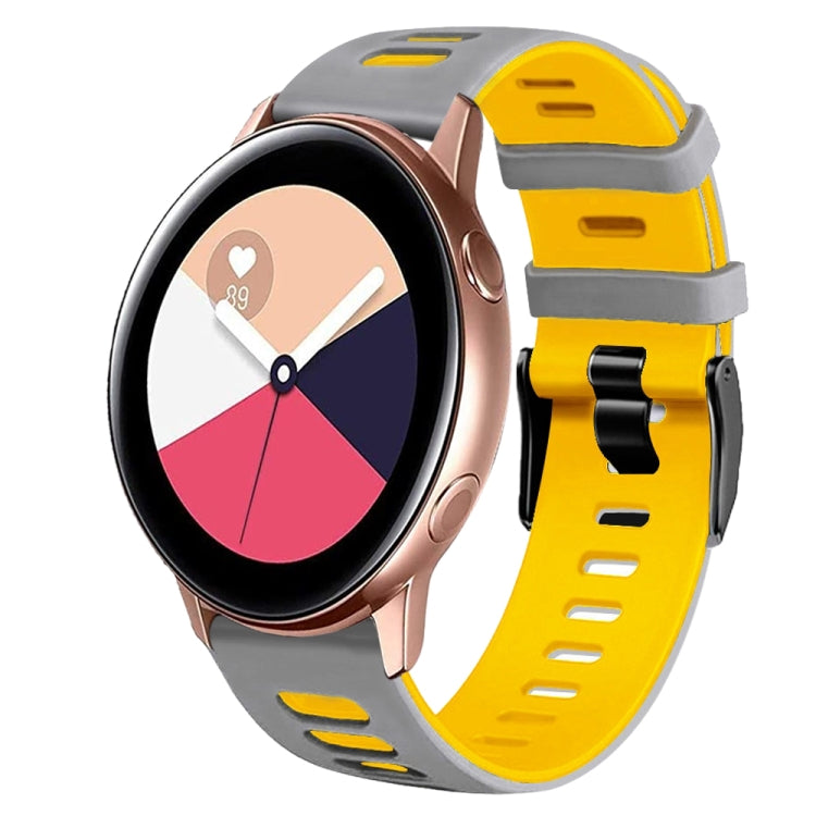 For Samsung Galaxy Watch Active 2 20mm Two-Color Silicone Watch Band