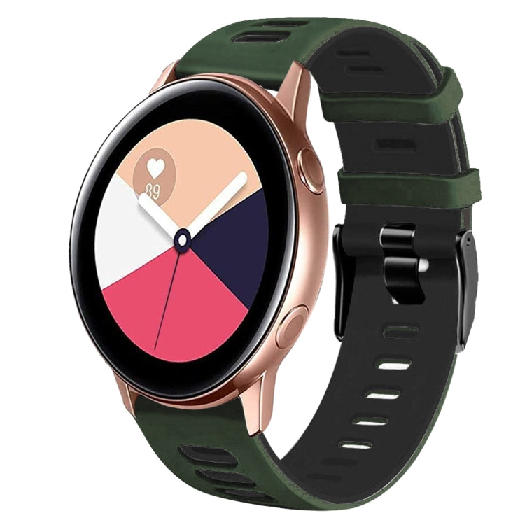 For Samsung Galaxy Watch Active 2 20mm Two-Color Silicone Watch Band