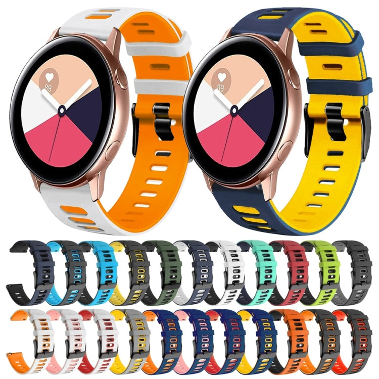 For Samsung Galaxy Watch Active 2 20mm Two-Color Silicone Watch Band