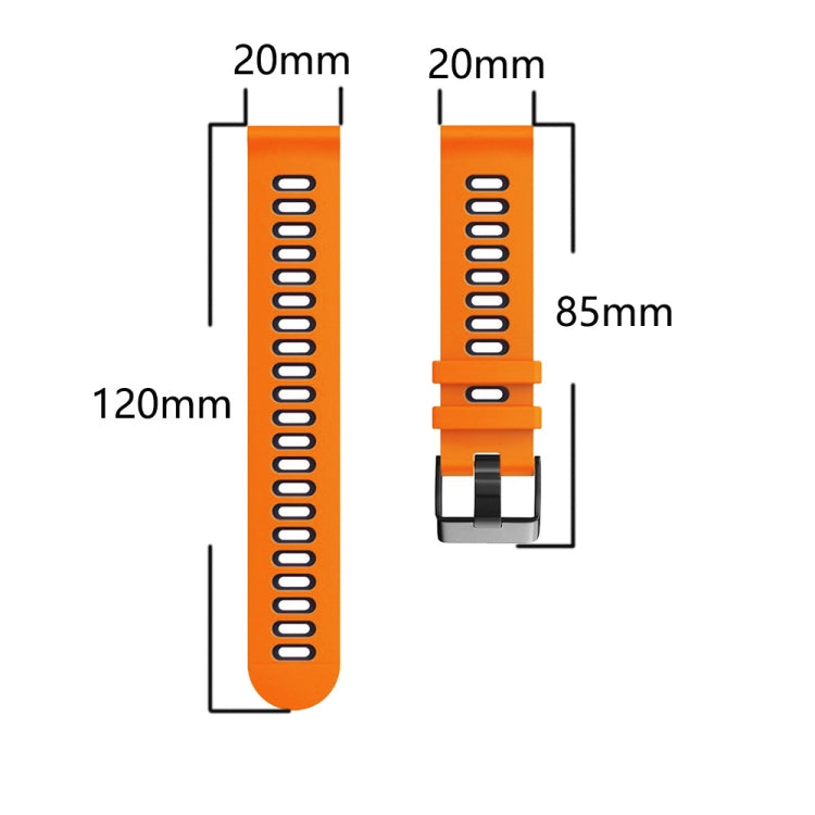 For Samsung Galaxy Watch Active 2 20mm Two-Color Silicone Watch Band