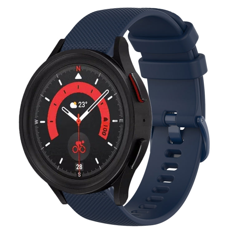 For Samsung Galaxy Watch5  40mm 20mm Plaid Solid Color Silicone Watch Band