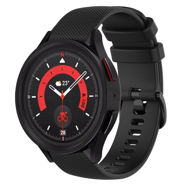 For Samsung Galaxy Watch5  40mm 20mm Plaid Solid Color Silicone Watch Band