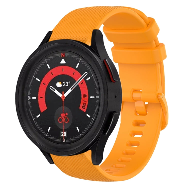 For Samsung Galaxy Watch5  40mm 20mm Plaid Solid Color Silicone Watch Band