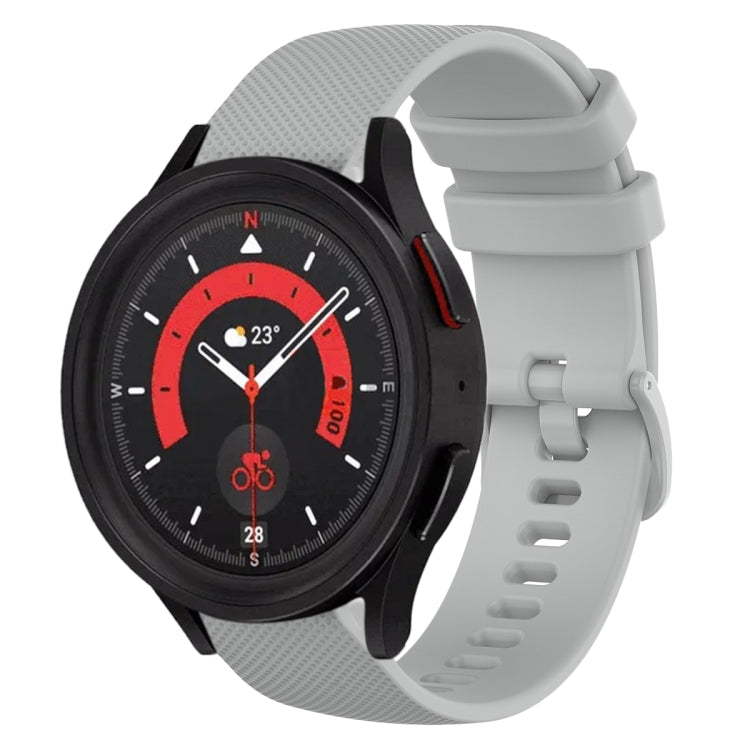 For Samsung Galaxy Watch5  40mm 20mm Plaid Solid Color Silicone Watch Band