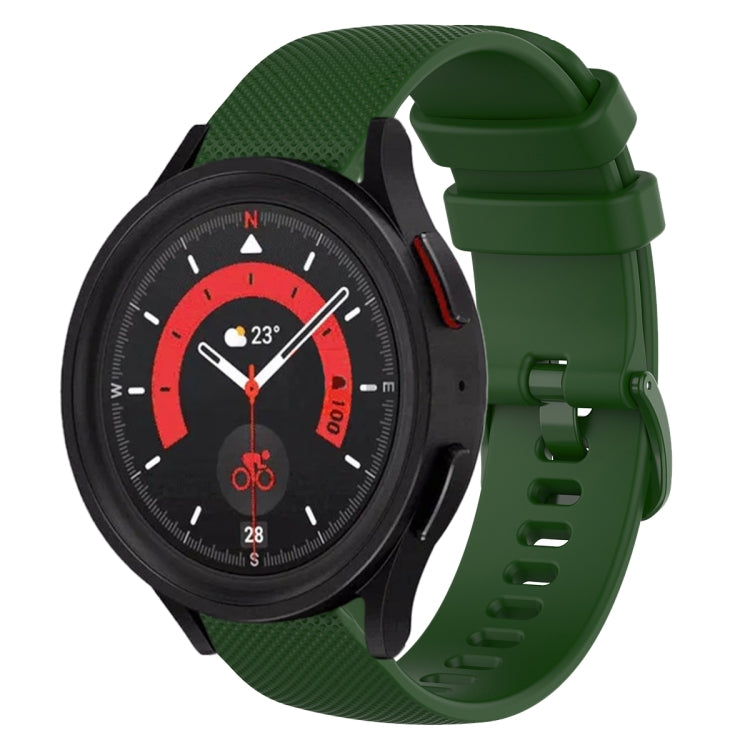For Samsung Galaxy Watch5  40mm 20mm Plaid Solid Color Silicone Watch Band