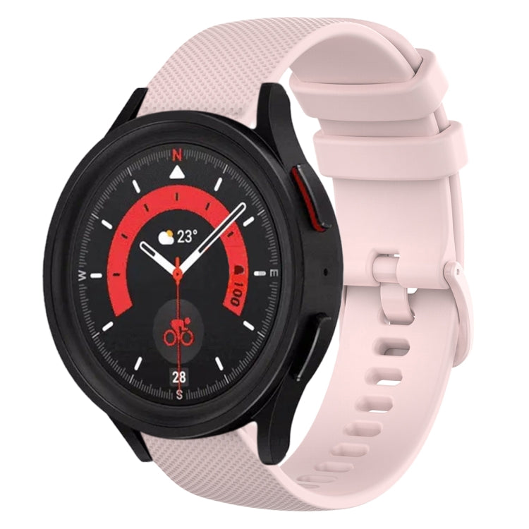 For Samsung Galaxy Watch5  40mm 20mm Plaid Solid Color Silicone Watch Band