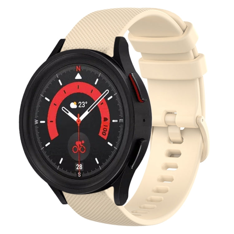 For Samsung Galaxy Watch5  40mm 20mm Plaid Solid Color Silicone Watch Band