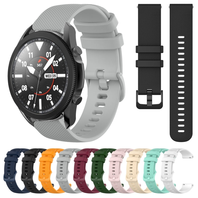 For Samsung Galaxy Watch5 Pro 45mm 20mm Plaid Solid Color Silicone Watch Band