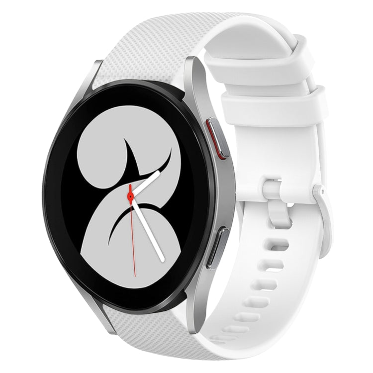 For Samsung Galaxy Watch4 40mm 20mm Plaid Solid Color Silicone Watch Band