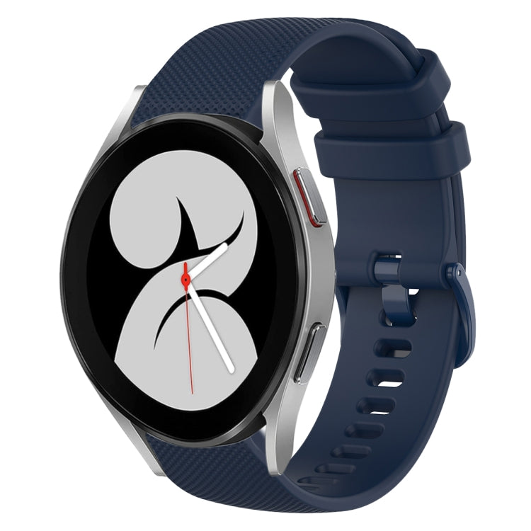 For Samsung Galaxy Watch4 40mm 20mm Plaid Solid Color Silicone Watch Band