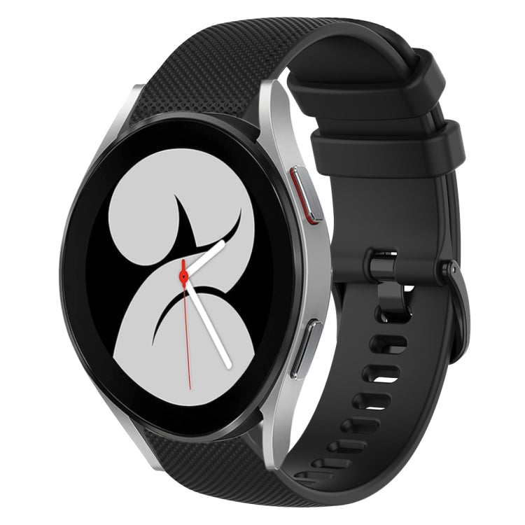 For Samsung Galaxy Watch4 40mm 20mm Plaid Solid Color Silicone Watch Band