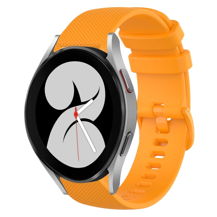 For Samsung Galaxy Watch4 40mm 20mm Plaid Solid Color Silicone Watch Band