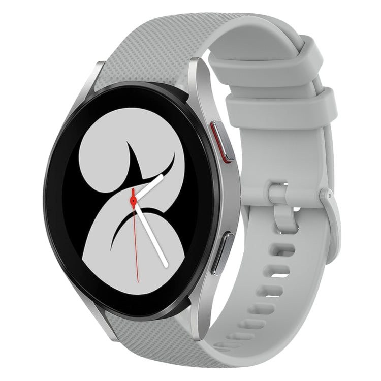 For Samsung Galaxy Watch4 40mm 20mm Plaid Solid Color Silicone Watch Band