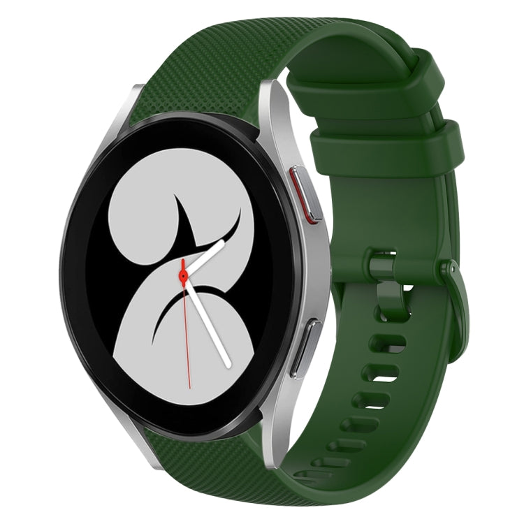 For Samsung Galaxy Watch4 40mm 20mm Plaid Solid Color Silicone Watch Band