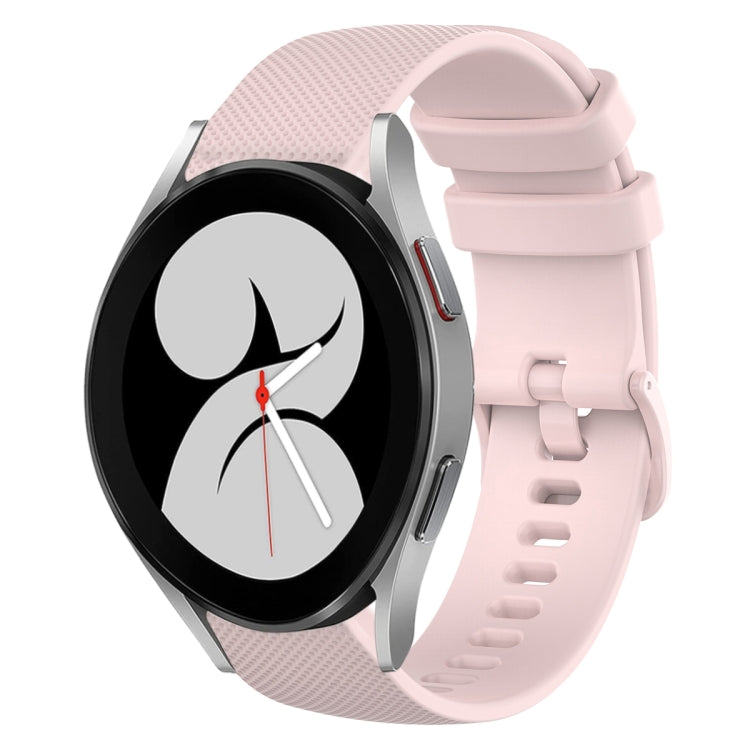 For Samsung Galaxy Watch4 40mm 20mm Plaid Solid Color Silicone Watch Band
