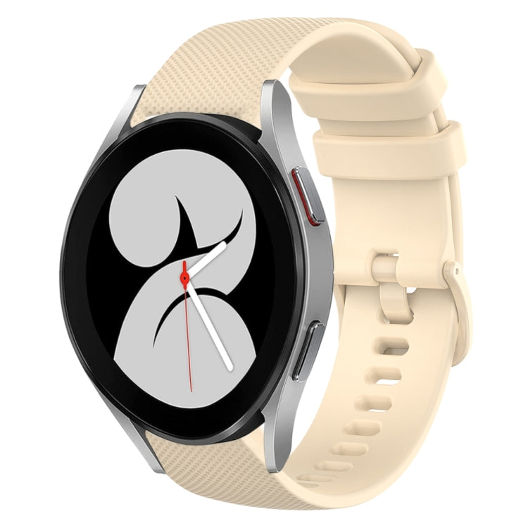 For Samsung Galaxy Watch4 40mm 20mm Plaid Solid Color Silicone Watch Band