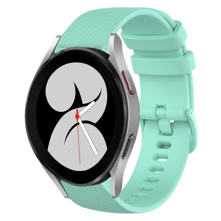 For Samsung Galaxy Watch4 40mm 20mm Plaid Solid Color Silicone Watch Band