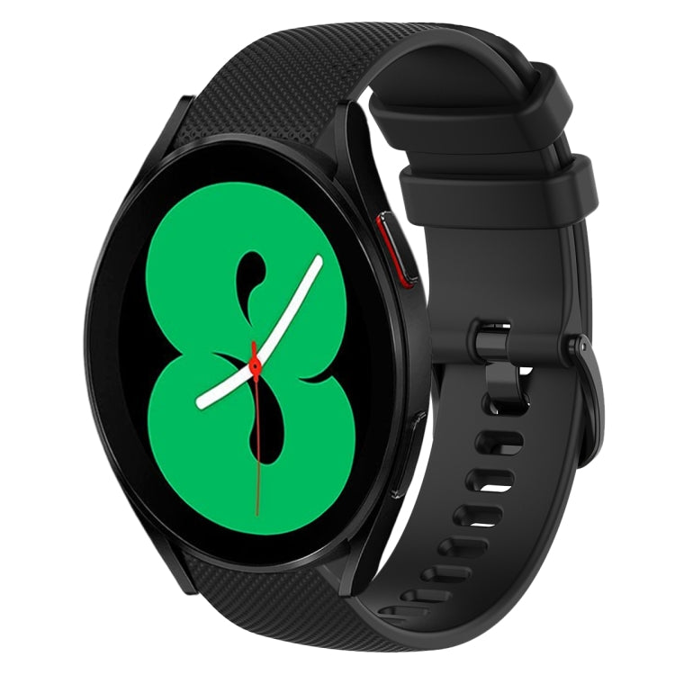 For Samsung Galaxy Watch4 44mm 20mm Plaid Solid Color Silicone Watch Band