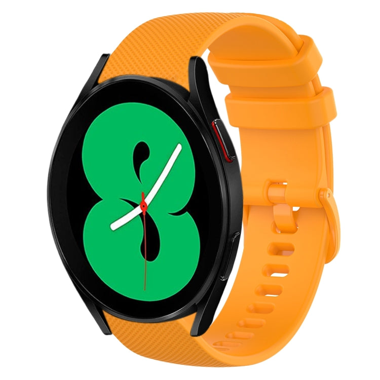 For Samsung Galaxy Watch4 44mm 20mm Plaid Solid Color Silicone Watch Band