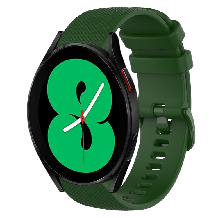 For Samsung Galaxy Watch4 44mm 20mm Plaid Solid Color Silicone Watch Band