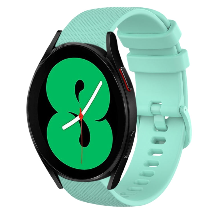 For Samsung Galaxy Watch4 44mm 20mm Plaid Solid Color Silicone Watch Band