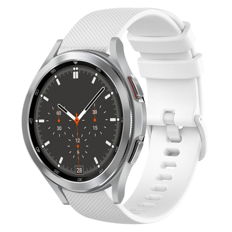 For Samsung Galaxy Watch4 Classic 46mm 20mm Plaid Solid Color Silicone Watch Band