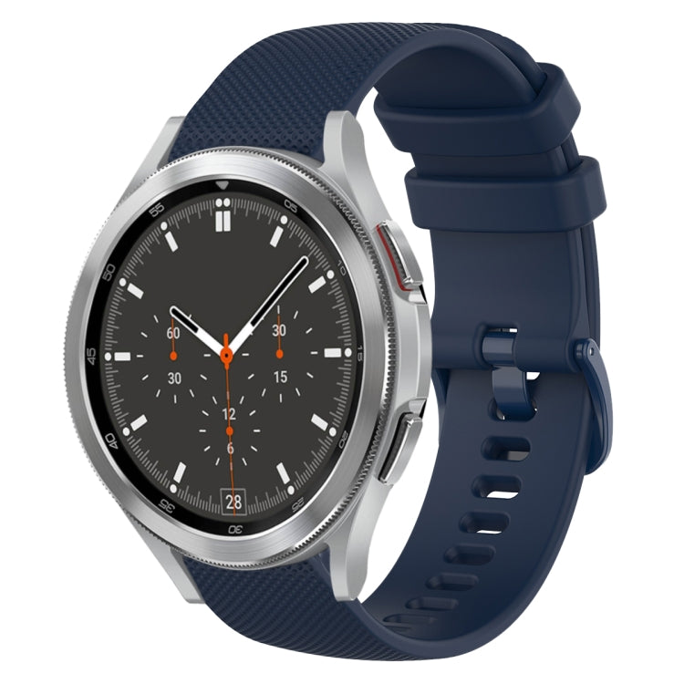 For Samsung Galaxy Watch4 Classic 46mm 20mm Plaid Solid Color Silicone Watch Band