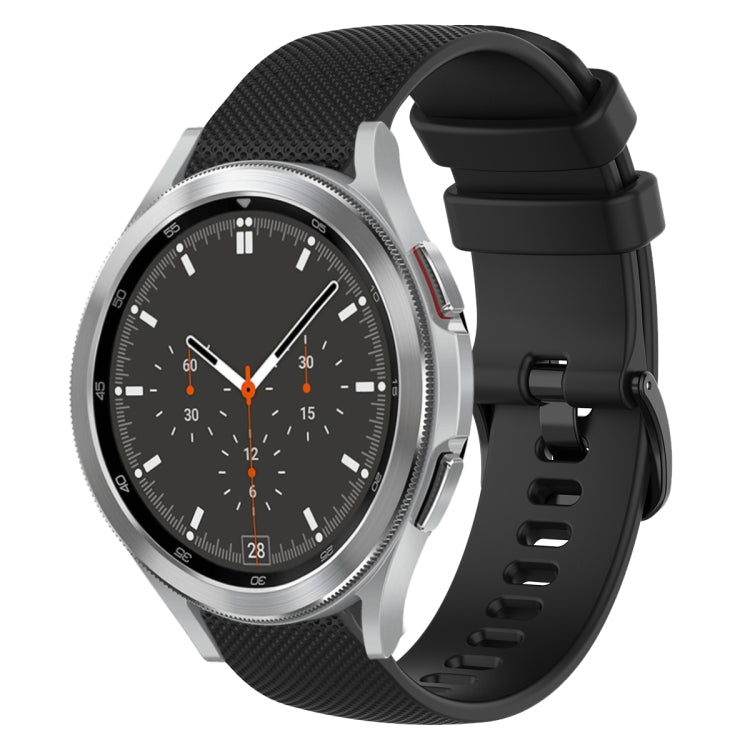 For Samsung Galaxy Watch4 Classic 46mm 20mm Plaid Solid Color Silicone Watch Band