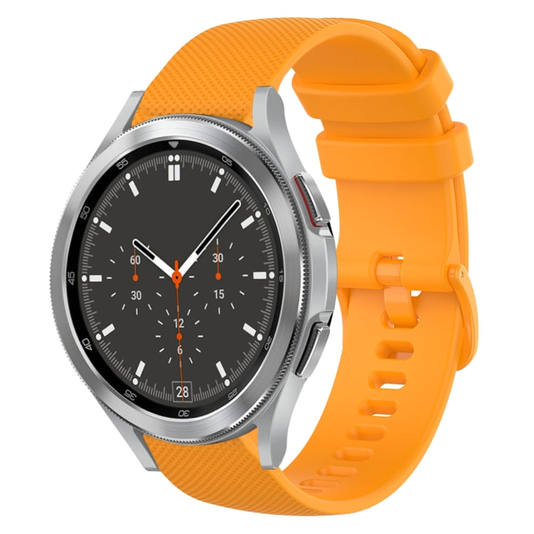 For Samsung Galaxy Watch4 Classic 46mm 20mm Plaid Solid Color Silicone Watch Band