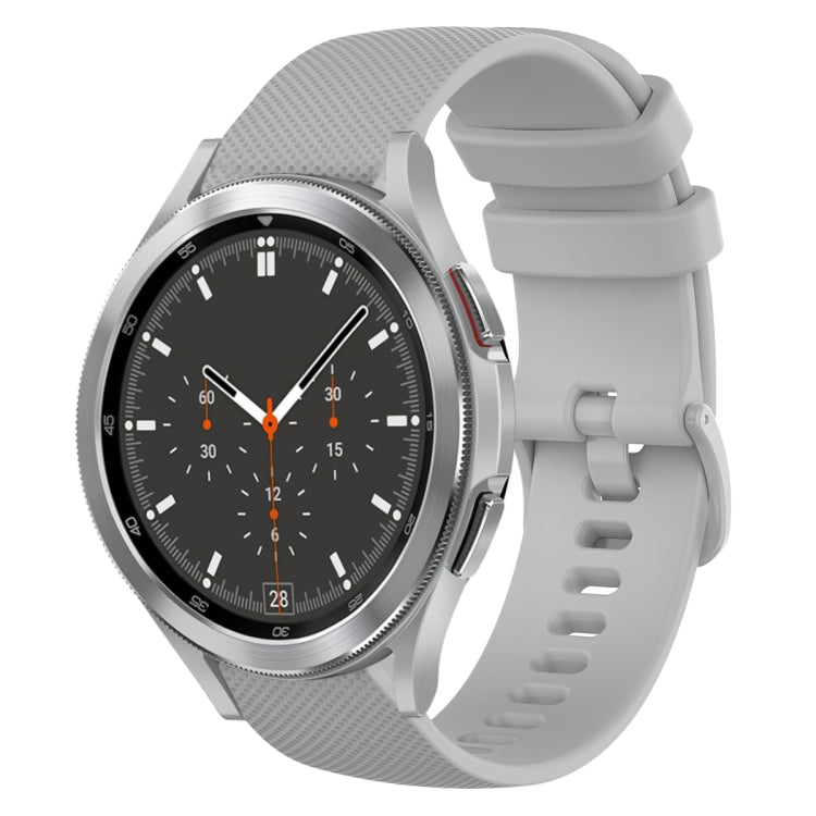 For Samsung Galaxy Watch4 Classic 46mm 20mm Plaid Solid Color Silicone Watch Band
