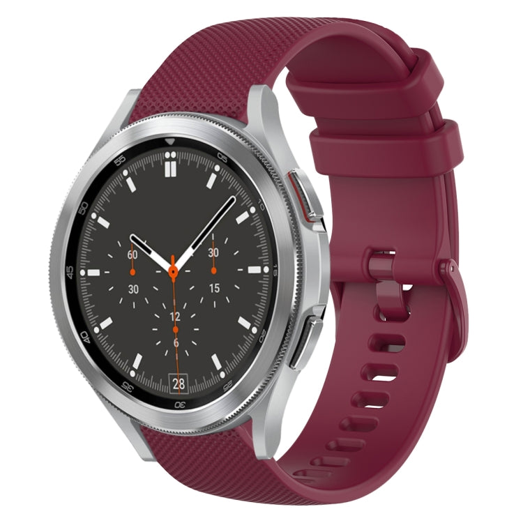 For Samsung Galaxy Watch4 Classic 46mm 20mm Plaid Solid Color Silicone Watch Band
