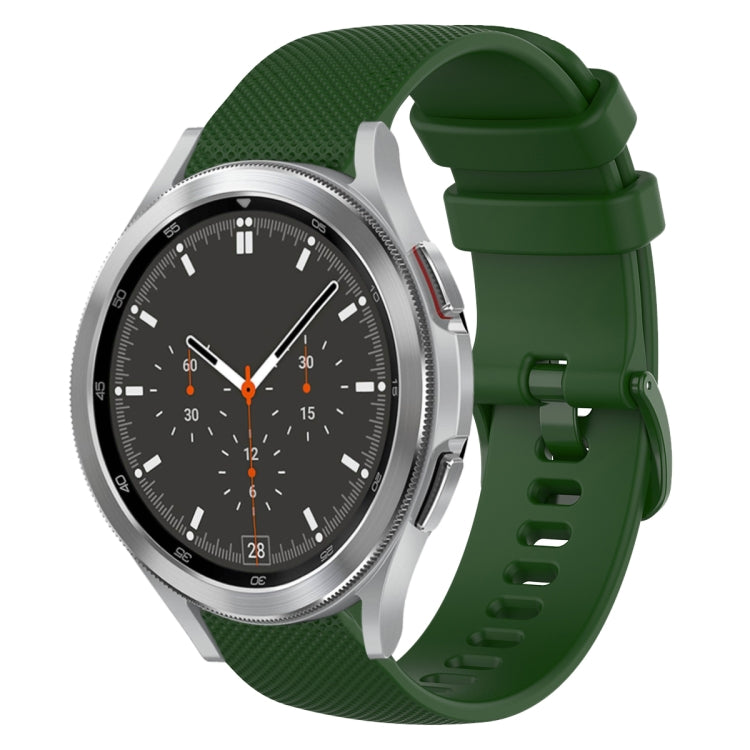 For Samsung Galaxy Watch4 Classic 46mm 20mm Plaid Solid Color Silicone Watch Band