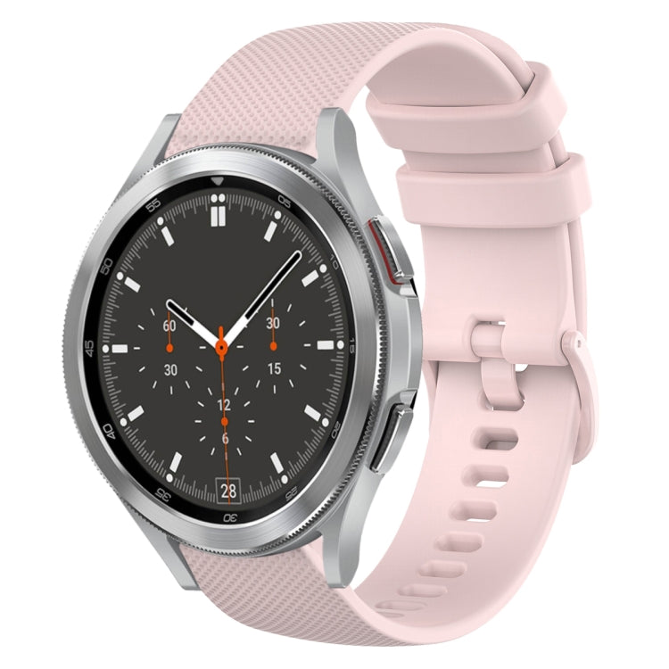 For Samsung Galaxy Watch4 Classic 46mm 20mm Plaid Solid Color Silicone Watch Band