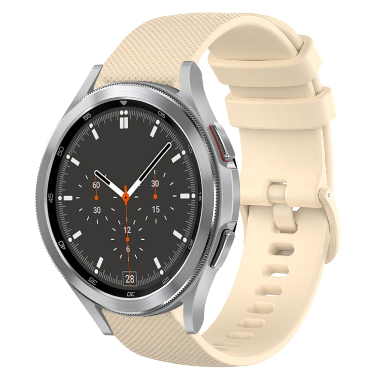 For Samsung Galaxy Watch4 Classic 46mm 20mm Plaid Solid Color Silicone Watch Band