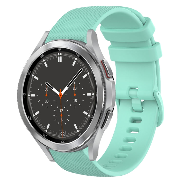 For Samsung Galaxy Watch4 Classic 46mm 20mm Plaid Solid Color Silicone Watch Band