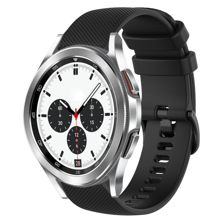 For Samsung Galaxy Watch4 Classic 42mm 20mm Plaid Solid Color Silicone Watch Band